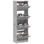 Mueble zapatero 4 cajones abatibles gris hormigón 60x34x187,5cm de , Zapateros y organizadores de calzado - Ref: Foro24-32143...