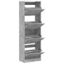 Mueble zapatero 4 cajones abatibles gris hormigón 60x34x187,5cm de , Zapateros y organizadores de calzado - Ref: Foro24-32143...