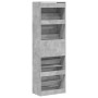 Mueble zapatero 4 cajones abatibles gris hormigón 60x34x187,5cm de , Zapateros y organizadores de calzado - Ref: Foro24-32143...