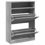 Schuhschrank mit 2 Klappschubladen Sonomagrau 80x34x116 cm von , Schuhregale und Schuhorganisatoren - Ref: Foro24-3214411, Pr...