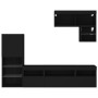 Wall TV cabinets with LED 6 pieces black engineered wood by , TV Furniture - Ref: Foro24-3216733, Price: 232,40 €, Discount: %