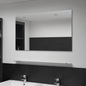 Wall mirror with tempered glass shelf 100x60 cm by , Mirrors - Ref: Foro24-326250, Price: 51,99 €, Discount: %