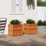 Outdoor planters 2 pcs solid wax brown pine wood by , Pots and planters - Ref: Foro24-837419, Price: 97,45 €, Discount: %