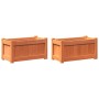 Outdoor planters 2 pcs solid wax brown pine wood by , Pots and planters - Ref: Foro24-837444, Price: 68,99 €, Discount: %