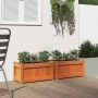 Outdoor planters 2 pcs solid wax brown pine wood by , Pots and planters - Ref: Foro24-837444, Price: 68,99 €, Discount: %