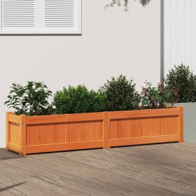 Outdoor planter solid wax brown pine wood 150x31x31 cm by , Pots and planters - Ref: Foro24-837478, Price: 63,84 €, Discount: %