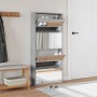 Mueble zapatero con espejo 4 niveles gris Sonoma 63x17x134 cm de , Zapateros y organizadores de calzado - Ref: Foro24-3228278...