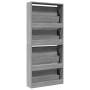 Shoe cabinet with mirror 4 levels Sonoma gray 63x17x134 cm by , Shoe racks and shoe organizers - Ref: Foro24-3228278, Price: ...