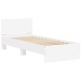 Estructura cama con cabecero madera ingeniería blanca 75x190 cm de , Camas y somieres - Ref: Foro24-838659, Precio: 73,96 €, ...