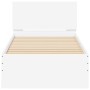 White engineered wood bed frame with headboard 75x190 cm by , Beds and slatted bases - Ref: Foro24-838659, Price: 73,96 €, Di...