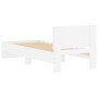 White engineered wood bed frame with headboard 75x190 cm by , Beds and slatted bases - Ref: Foro24-838659, Price: 73,96 €, Di...