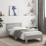 Estructura de cama cabecero luces LED gris Sonoma 90x190 cm de , Camas y somieres - Ref: Foro24-838748, Precio: 90,13 €, Desc...