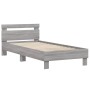 Estructura de cama cabecero luces LED gris Sonoma 90x190 cm de , Camas y somieres - Ref: Foro24-838748, Precio: 90,13 €, Desc...