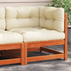 Garten-Ecksofa und wachsbraune Kissen aus Kiefernholz von , Modulare Sofas für den Außenbereich - Ref: Foro24-838066, Preis: ...