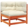 Garten-Ecksofa und wachsbraune Kissen aus Kiefernholz von , Modulare Sofas für den Außenbereich - Ref: Foro24-838066, Preis: ...