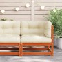 Garten-Ecksofa und wachsbraune Kissen aus Kiefernholz von , Modulare Sofas für den Außenbereich - Ref: Foro24-838066, Preis: ...