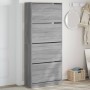 Mueble zapatero 4 cajones abatibles gris Sonoma 80x34x187,5 cm de , Zapateros y organizadores de calzado - Ref: Foro24-321438...