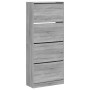 Mueble zapatero 4 cajones abatibles gris Sonoma 80x34x187,5 cm de , Zapateros y organizadores de calzado - Ref: Foro24-321438...