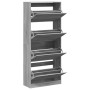 Mueble zapatero 4 cajones abatibles gris Sonoma 80x34x187,5 cm de , Zapateros y organizadores de calzado - Ref: Foro24-321438...