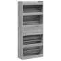 Mueble zapatero 4 cajones abatibles gris Sonoma 80x34x187,5 cm de , Zapateros y organizadores de calzado - Ref: Foro24-321438...