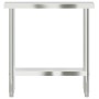 Stainless steel kitchen work table 82.5x30x85 cm by , Restoration - Ref: Foro24-376451, Price: 132,95 €, Discount: %