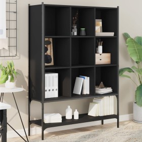 Black engineered wood shelf 102x30x141.5 cm by , Bookcases and shelves - Ref: Foro24-3214329, Price: 106,98 €, Discount: %