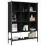 Black engineered wood shelf 102x30x141.5 cm by , Bookcases and shelves - Ref: Foro24-3214329, Price: 106,86 €, Discount: %