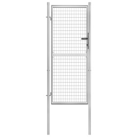 Puerta de jardín acero galvanizado plateado 105x250 cm de vidaXL, Puertas de jardín - Ref: Foro24-144760, Precio: 277,34 €, D...