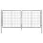 Silver galvanized steel garden gate 306x175 cm by vidaXL, garden gates - Ref: Foro24-144763, Price: 389,86 €, Discount: %