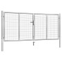 Silver galvanized steel garden gate 306x175 cm by vidaXL, garden gates - Ref: Foro24-144763, Price: 389,86 €, Discount: %