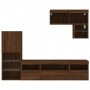 TV wall furniture with LED 6 pieces oak brown engineered wood by , TV Furniture - Ref: Foro24-3216738, Price: 231,33 €, Disco...