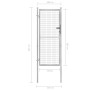 Puerta de jardín acero galvanizado plateado 105x250 cm de vidaXL, Puertas de jardín - Ref: Foro24-144760, Precio: 253,99 €, D...