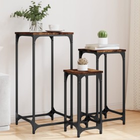 Stackable tables 3 units engineered wood smoked oak by , Side tables - Ref: Foro24-838940, Price: 46,04 €, Discount: %