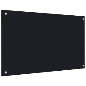 Protección salpicaduras cocina vidrio templado negro 80x50 cm de vidaXL, Herramientas y utensilios de cocina - Ref: Foro24-24...