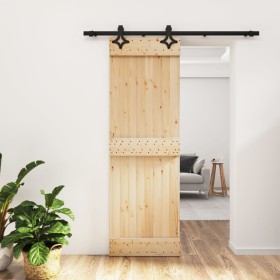 Puerta corredera con herrajes madera maciza de pino 70x210 cm de , Puertas - Ref: Foro24-3203124, Precio: 150,90 €, Descuento: %