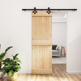 Puerta corredera con herrajes madera maciza de pino 70x210 cm de , Puertas - Ref: Foro24-3203139, Precio: 161,16 €, Descuento: %