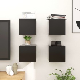 Living room wall furniture set 4 pieces black 30.5x30x30 cm by , TV Furniture - Ref: Foro24-804486, Price: 115,56 €, Discount: %