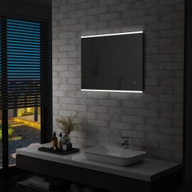 Espejo de pared de baño con LED y sensor táctil 80x60 cm de vidaXL, Espejos - Ref: Foro24-144733, Precio: 74,99 €, Descuento: %