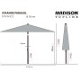 Madison Mykanos gray taupe 250 cm parasol by , Umbrellas - Ref: Foro24-447164, Price: 124,87 €, Discount: %