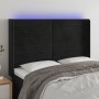 Black velvet headboard with LED 147x16x118/128 cm by vidaXL, Headboards and footboards - Ref: Foro24-3124238, Price: 135,99 €...