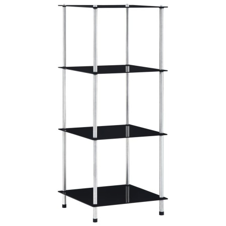 4-stöckiges Regal aus gehärtetem Glas schwarz 40x40x100 cm von vidaXL, Bücherregale und Regale - Ref: Foro24-249510, Preis: 5...