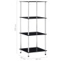 4-stöckiges Regal aus gehärtetem Glas schwarz 40x40x100 cm von vidaXL, Bücherregale und Regale - Ref: Foro24-249510, Preis: 5...