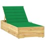 Deck chair with green cushion made of impregnated pine wood by , Loungers - Ref: Foro24-3065914, Price: 154,13 €, Discount: %