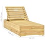 Deck chair with green cushion made of impregnated pine wood by , Loungers - Ref: Foro24-3065914, Price: 154,13 €, Discount: %