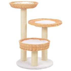 Rascador para gatos con poste de sisal madera natural de sauce de vidaXL, Mobiliario para gatos - Ref: Foro24-170724, Precio:...