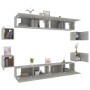 TV furniture set 8 pieces plywood gray concrete by , TV Furniture - Ref: Foro24-3114225, Price: 304,71 €, Discount: %