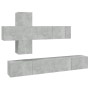 7-piece TV furniture set made of gray concrete plywood. by , TV Furniture - Ref: Foro24-3114521, Price: 235,57 €, Discount: %