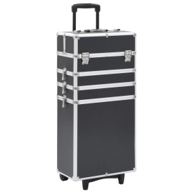 Maletín trolley de maquillaje de aluminio negro de vidaXL, Neceseres - Ref: Foro24-91815, Precio: 119,79 €, Descuento: %