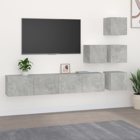 Mueble de pared de TV madera contrachapada gris hormigón de , Muebles TV - Ref: Foro24-3114577, Precio: 156,65 €, Descuento: %