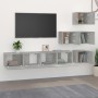 Gray concrete plywood TV wall unit by , TV Furniture - Ref: Foro24-3114577, Price: 156,99 €, Discount: %